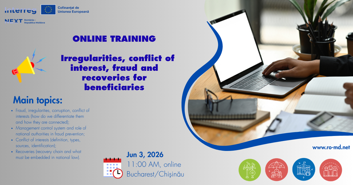 Online Seminar on the Prevention of Irregularities, Fraud and Conflicts of Interest in Project Implementation on June 3, 2026
